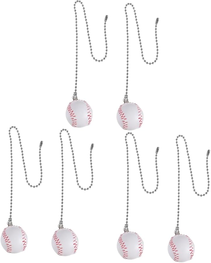 UPKOCH 6pcs Baseball Ceiling Fan Pull Chain Decorative Pendant Black Fine Craftsmanship - Image 1